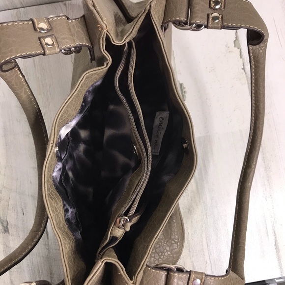 Emilie M vegan leather double handle shoulder bag - Picture 4 of 8